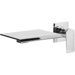 Beliani - robinet mitigeur pour lavabo mural en laiton commande unique effet cascade argent� aponwao