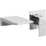 Beliani - robinet mitigeur pour lavabo mural en laiton commande unique effet cascade argent� karuay
