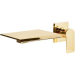 Beliani - robinet mitigeur pour lavabo mural en laiton commande unique effet cascade dor� aponwao