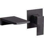 Beliani - robinet mitigeur pour lavabo mural en laiton commande unique effet cascade noir karuay