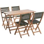 Salle  manger de jardin 4 places table extrieure 120 x 60 cm avec chaises en bois d'acacia vert prossedi ...