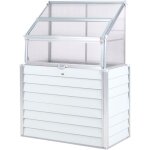 Beliani - serre de balcon en aluminium surlev lit de jardin panneaux protgs contre les uv blanc cass ...