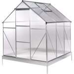 Beliani - serre de jardin en plaques de polycarbonate cadre en aluminium avec porte coulissante protection ...