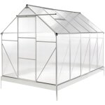 Beliani - serre de jardin en plaques de polycarbonate trs grande cadre en aluminium avec porte coulissante ...