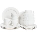 Beliani - service de 16 pièces en porcelaine fait à la main finition brillante blanc cowslip Beliani - service de 16 pièces en porcelaine fait à la main finition brillante blanc cowslip