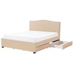Beliani - sommier pour lit double avec rangement 180 x 200 cm en tissu beige montpellier