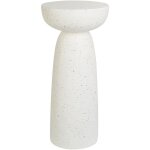 Table d'appoint moderne mgo forme ronde salon effet terrazzo blanc cass� cadini