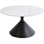 Beliani - table basse moderne plateau en pierre frange  72 cm aspect naturel base en mtal noire haiwee ...
