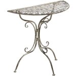 Beliani - table de bistrot de jardin vintage en mtal 80 x 36 cm plateau en fer gris nurra