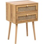 Beliani - table de chevet style boho avec tiroirs en polyrotin tresse viennoise placage mdf marron clair ... Beliani - table de chevet style boho avec tiroirs en polyrotin tresse viennoise placage mdf marron clair ...