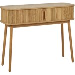 Table console porte coulissante mdf pieds en bois massif bois clair selah