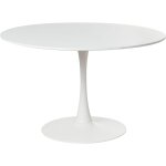 Beliani - table de cuisine ronde minimaliste � 120 cm base en m�tal plateau mdf blanc boca