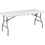 Table de jardin minimaliste 6 places en matire synthtique 180 x 74 cm rectangulaire avec pieds en mtal ...
