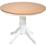 Beliani - table de salle  manger extensible bois de frne ronde 100 cm marron clair akron