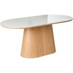 Beliani - table de salle à manger en mdf placage en frêne ovale 180 x 90 cm pieds en bois blanche lockhart ... Beliani - table de salle à manger en mdf placage en frêne ovale 180 x 90 cm pieds en bois blanche lockhart ...