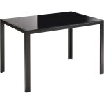 Beliani - table de salle  manger moderne plateau en verre tremp pied en mtal noire lavos