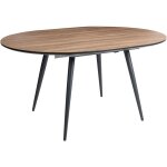 Beliani - table de salle à manger ovale à rallonge moderne industriel pieds en métal marron seniac Beliani - table de salle à manger ovale à rallonge moderne industriel pieds en métal marron seniac