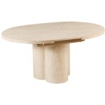 Beliani - table de salle � manger � rallonge avec plateau papillon base � pi�destal large 120 / 160 x ...