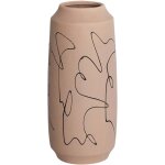 Beliani - vase d�coratif gr�s motif abstrait imperm�able fleurs beige sable sunfish