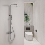 Bellegno - colonne de douche thermostatique eleganza acier brossé Bellegno - colonne de douche thermostatique eleganza acier brossé