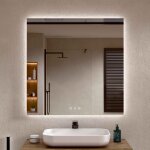 Bellobath - miroir de salle de bain avec �clairage led, lumi�re r�glable en 3 couleurs et intensit�s ...