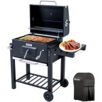 Belonid - barbecue charbon de bois, surface de cuisson 56�42, 5 cm, bac � charbon r�glable en hauteur ...