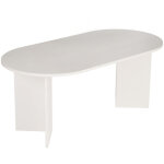 Belora - table � manger ovale couleur bois blanc 180 cm