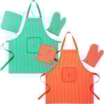 Benetton - pack de 2 tabliers, 2 mitaines et 2 maniques - multicolore