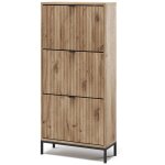 Benne � chaussures eliza, ch�ne viking, 60x130cm avec 3 tiroirs pliants, vicco