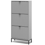 Benne � chaussures eliza, gris, 60x130cm avec 3 tiroirs pliants, vicco