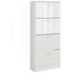 Vicco - benne  chaussures gizmo, blanc / blanc brillant, 59x137cm avec 4 compartiments