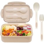 Bento lunch box - bote repas compartiment avec des couvert  3 couches - 1400ml hermtique boite bento ...