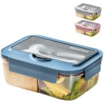 Bento lunch box micro ondable, 1400ml boite repas avec 3 compartiments et couverts, boite  lunch pour ...