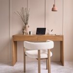 Bureau en bois de teck massif 130 cm