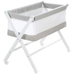 Berceau cododo pliable - roba - toile et maille - matelas et roulettes a freins - 90 x 45 cm - gris / ...