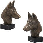 Berger belge malinois - statuette de chien, buste sur socle en pierre, sculpture, trophée pour une exposition ... Berger belge malinois - statuette de chien, buste sur socle en pierre, sculpture, trophée pour une exposition ...