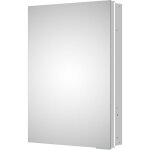 Armoire  glace aluminium murale salle de bain et toilettes, tagre avec miroir avec led encastre et ...