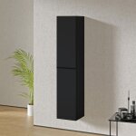 Bernstein - armoire suspendue colonne de rangement 35x170x35cm (lxhxp) noir mat poignée métal noire, ... Bernstein - armoire suspendue colonne de rangement 35x170x35cm (lxhxp) noir mat poignée métal noire, ...