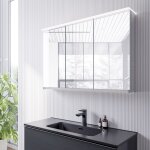 Bernstein - armoire de toilette mfc 3 portes miroirs, clairage led, prise de courant intrieure et 4 ...