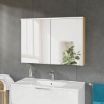 Bernstein - armoire de toilette suspendue anthracite mat 100x18x70cm (lxpxh) 2 portes miroir, clairage ...