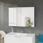 Bernstein - armoire de toilette suspendue chne miel 100x18x70cm (lxpxh) 2 portes miroir, clairage led, ...