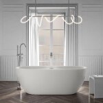 Bernstein - baignoire lot acrylique ovale 180x75x58cm blanc mat + bonde et trop plein - roma plus 2. ...