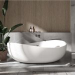 Bernstein - baignoire îlot acrylique ovale design 180x110x62cm blanc mat + bonde et trop plein - wave ... Bernstein - baignoire îlot acrylique ovale design 180x110x62cm blanc mat + bonde et trop plein - wave ...
