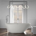 Baignoire �lot acrylique ovale design 180x80x58cm blanc mat + bonde et trop plein - roma 2. 0 - bernstein ...