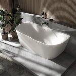 Baignoire semi - lot droite acrylique 170x80x57cm blanc mat + bonde et trop plein - nora - bernstein ...