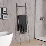 Bernstein - echelle porte serviette murale carr blanc mat 49x8x170cm (lxpxh) design acier inox - srie ...