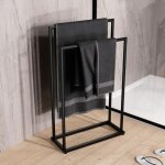 Bernstein - echelle porte serviette murale rond noire mat 49x8x170cm (lxpxh) design acier inox - série ... Bernstein - echelle porte serviette murale rond noire mat 49x8x170cm (lxpxh) design acier inox - série ...