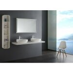 Bernstein - miroir rectangulaire design, cadre blanc avec clairage led fonction tactile pour salle de ...