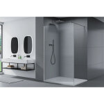 Bernstein - paroi de douche italienne verre tremp 8mm cabine de douche vitre de douche barre de stabilisation ...
