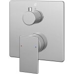 Bernstein - robinet mitigeur carr mural encastr baignoire laiton chrome, cartouche cramique - 14x14x4. ...